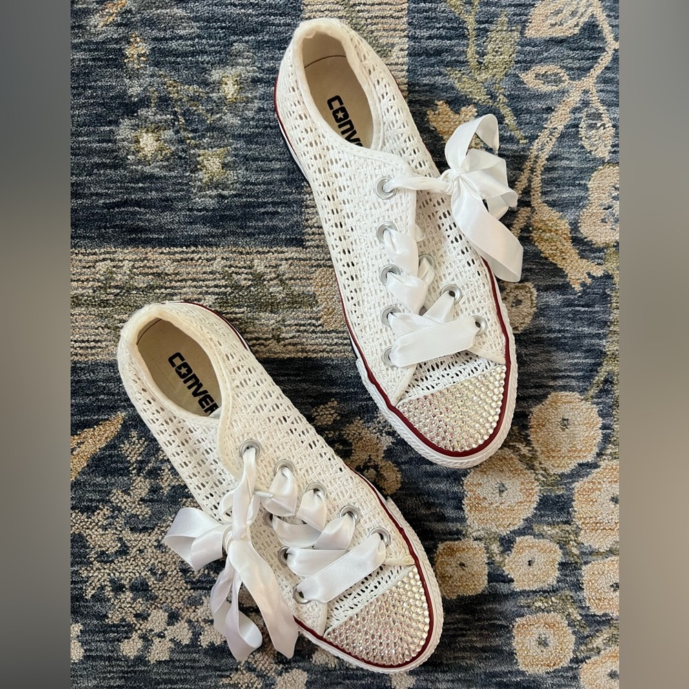 Custom Bedazzled Crochet Converse